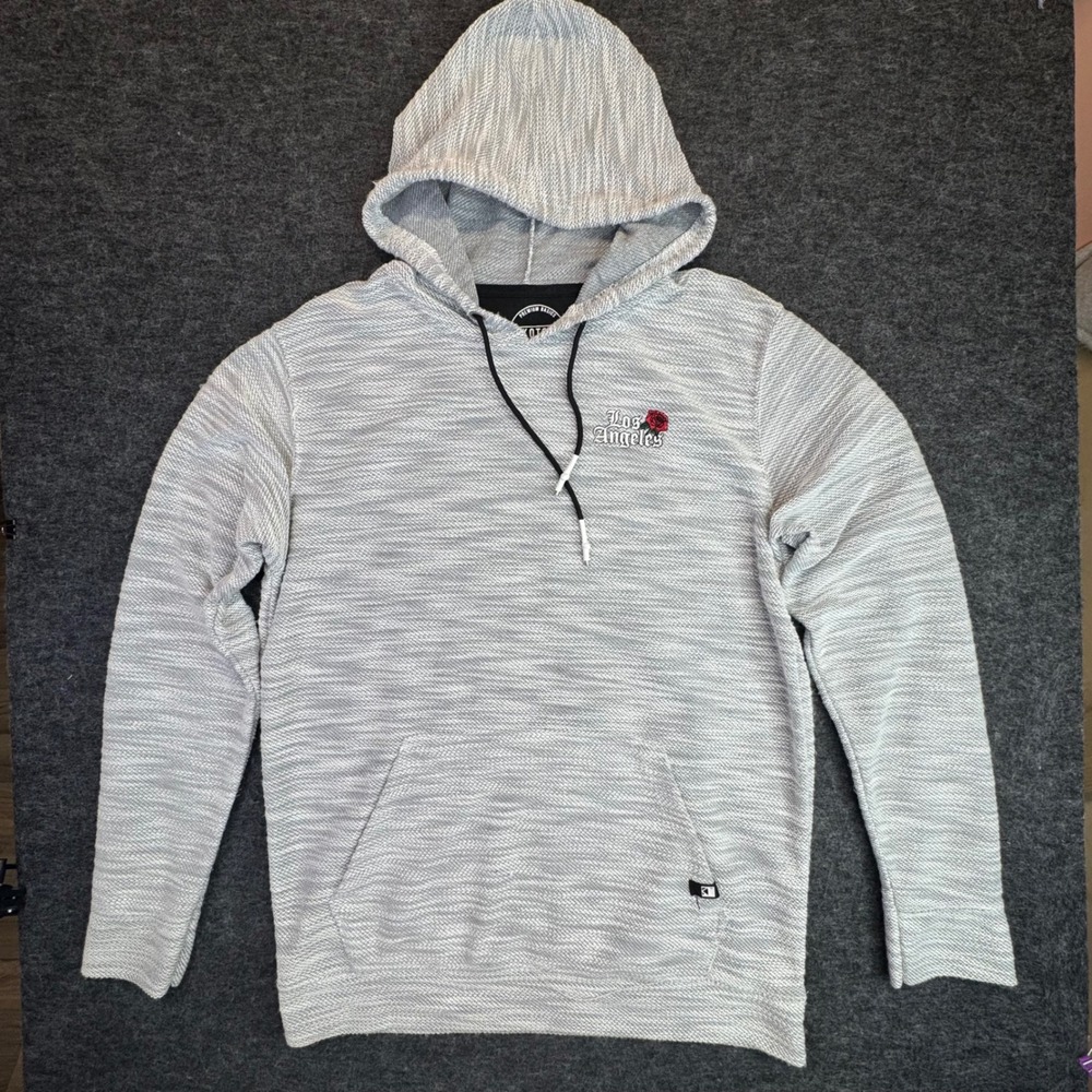 Dikotomy Hoodie Mens Large Grey Los‎ Angeles Rose Graphic Space Dye Sweatshirt